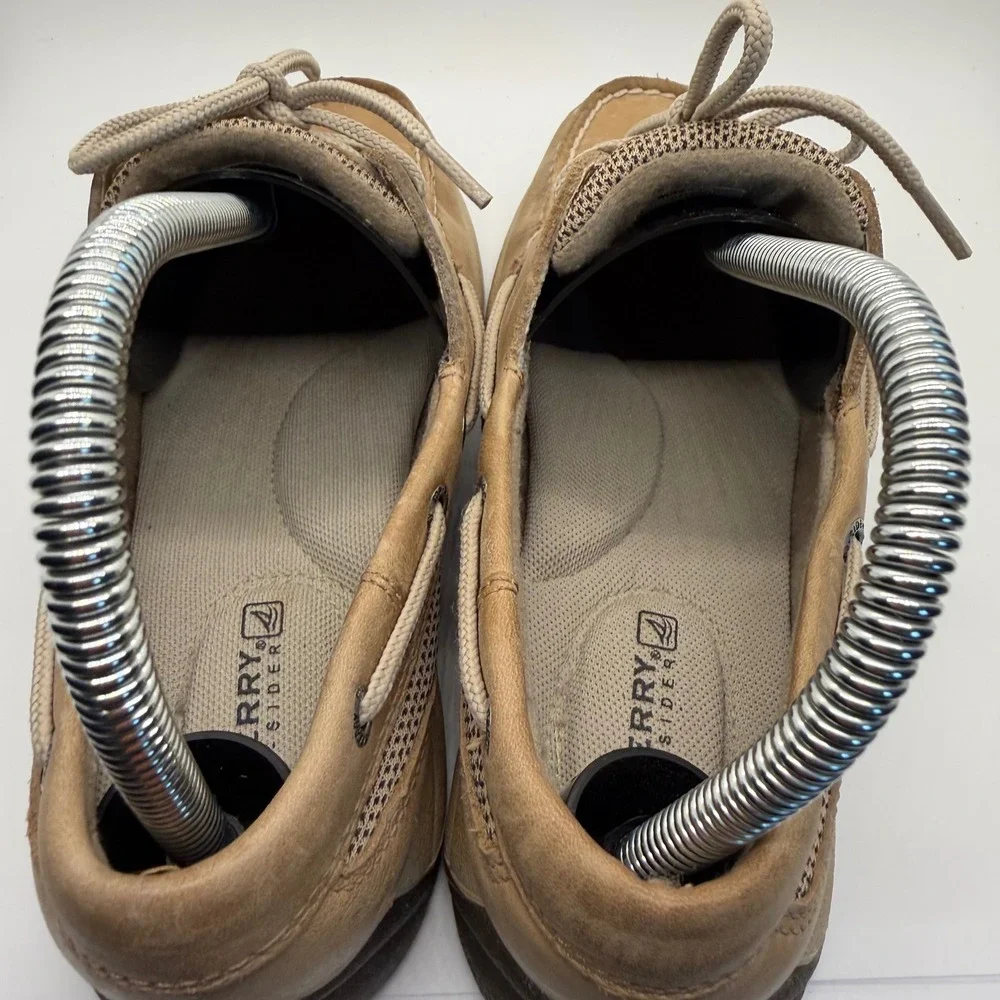 Sperry Top-Sider Bluefish Womens 7.5 M Tan Leather Mesh Boat Shoes 9774829